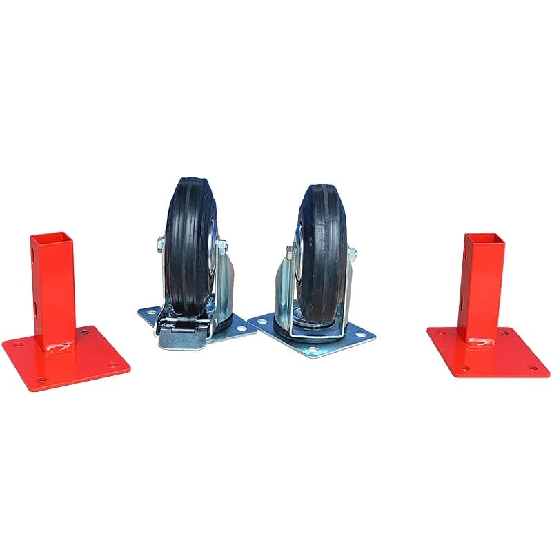 Pieds à roulettes pivotantes